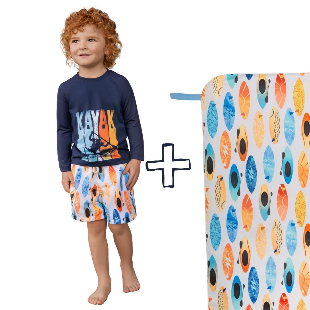 Badeoufit für Jungen + Handtuch