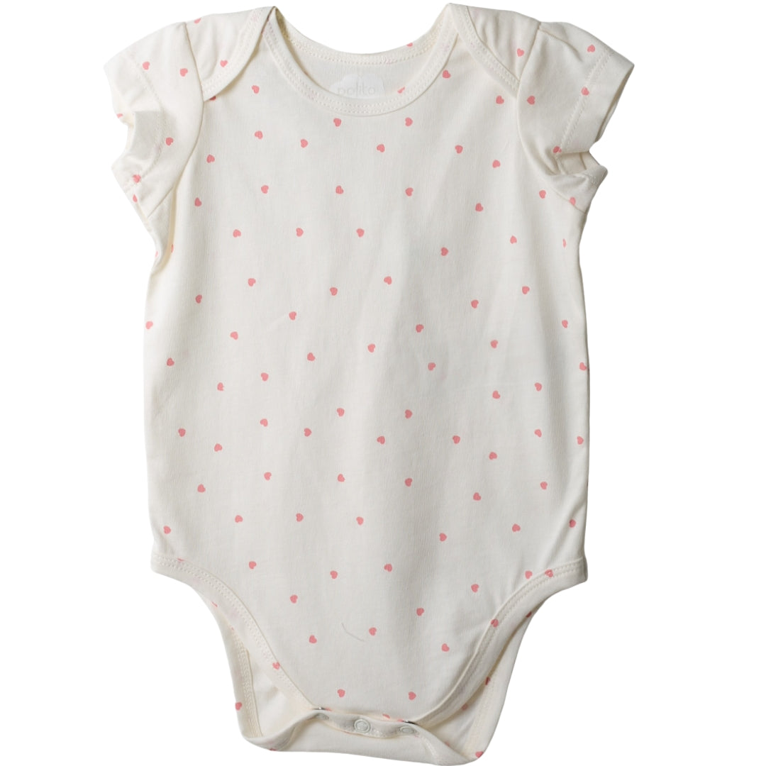 Baby-Body mit Herzchen-Mini-Print aus 100% Baumwolle