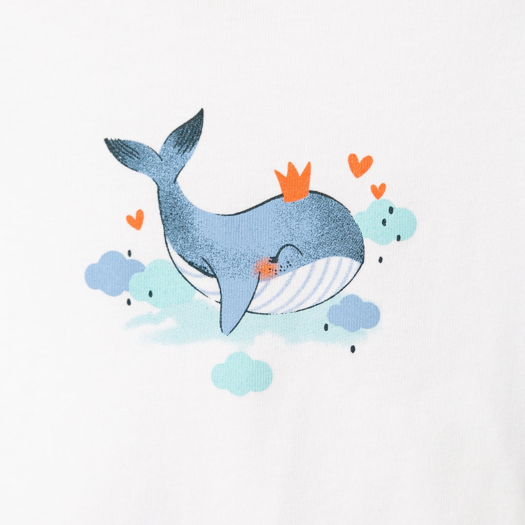 Niedlicher Wal-Prinzessin-Print auf dem Baby-Body