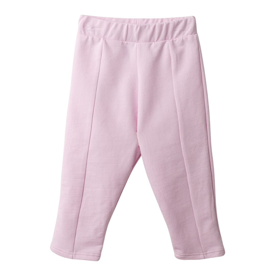 Rosa Babyhose aus 100% Baumwolle mit elastischem Bund für eine bequeme Passform