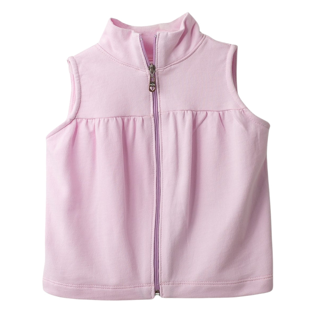 Zip-Up Weste in sanftem Rosa mit weichen Bündchen für Babys