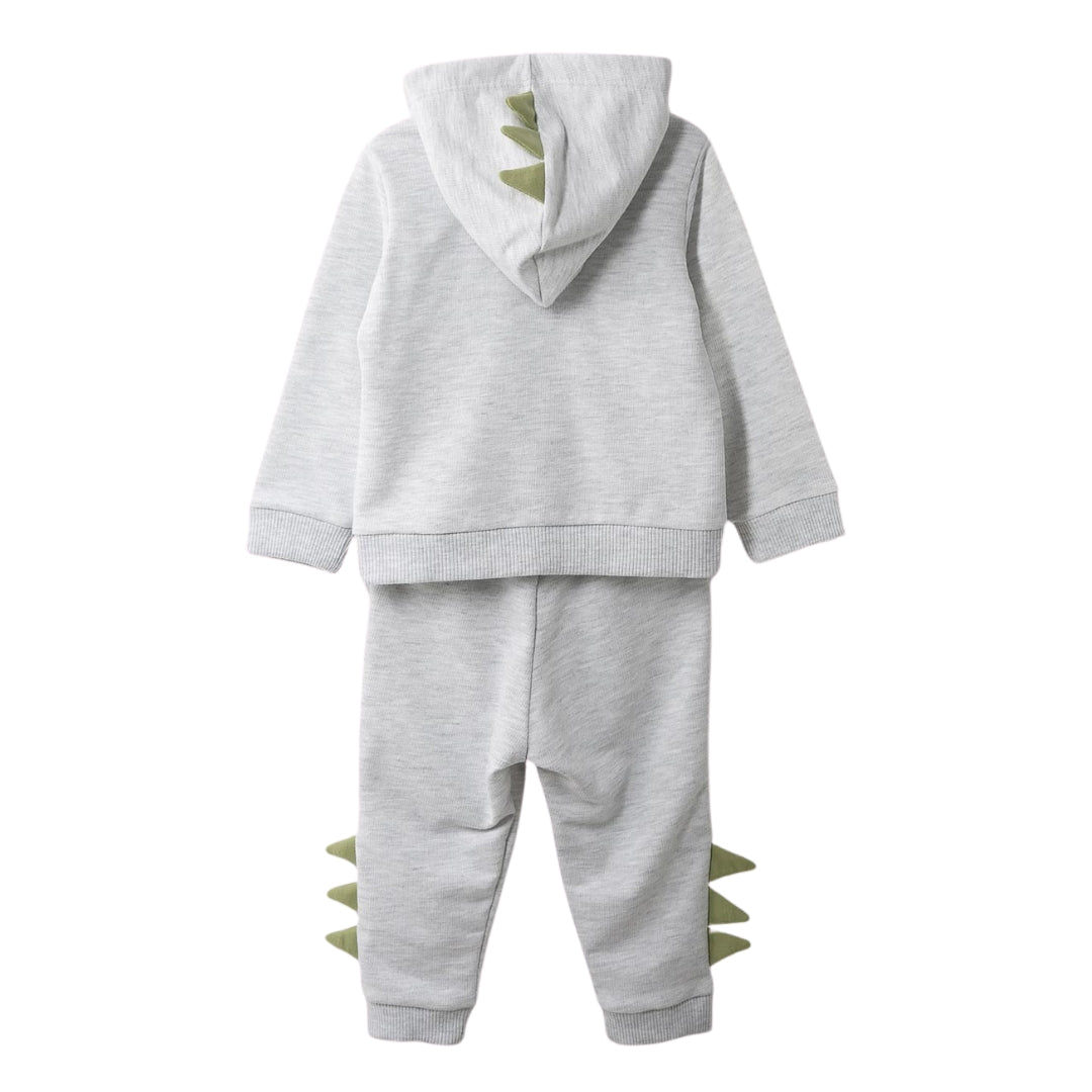 Rückansicht des Dino-Sets mit Hoodie und Spielhose