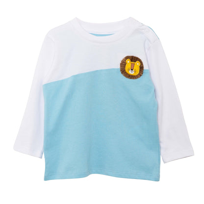 Langarm T-Shirt mit Löwen-Stickerei