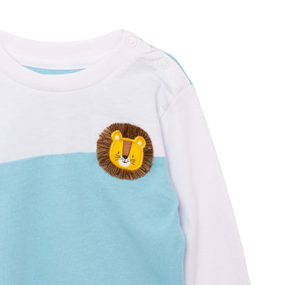 Langarm T-Shirt mit Löwen-Stickerei