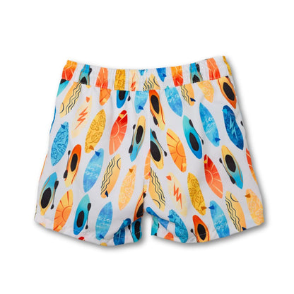 Rückansicht Jungen Badehose mit versteckten Taschen – jungen-badehose-surfbrett-ruecken