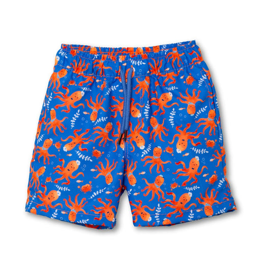 Badehose für Babys in Blau mit Oktopus-Print – bequem und ideal für warme Tage am Wasser
