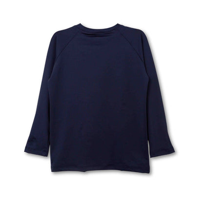 Rückansicht des blauen Langarm Badeshirts für Jungen – langarm-badeshirt-junge-kayak-ruecken